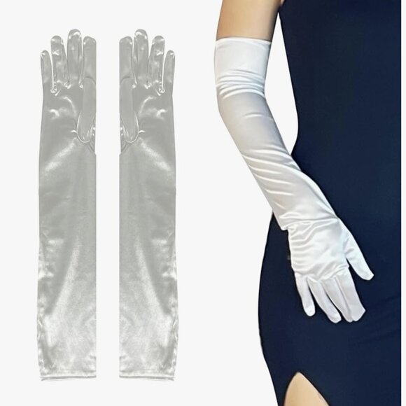 Satin Long Cocktail Gloves - Picture 1 of 3